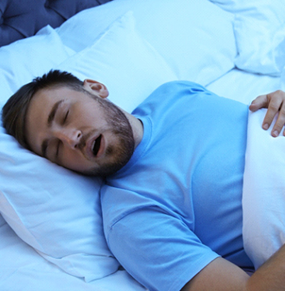 Man sleeping with his mouth open