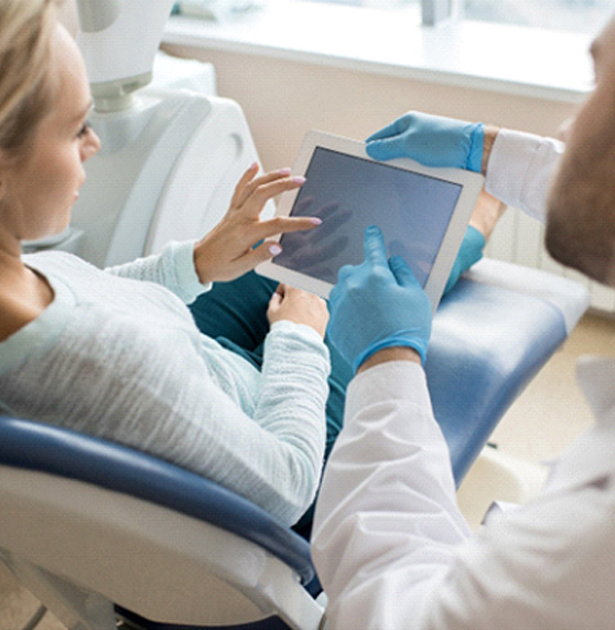 Woman at a consultation