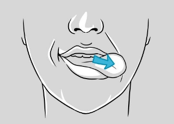 Illustration of person sticking out their tongue to the far left