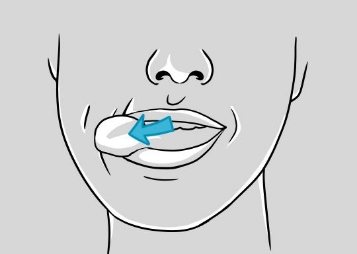 Illustration of person sticking out their tongue to the far right