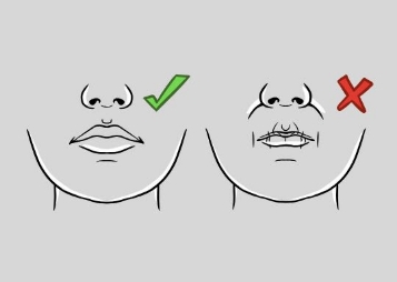 Illustrated person pursing their lips