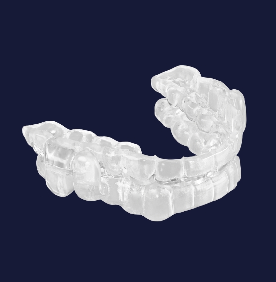 White oral appliance for sleep apnea treatment