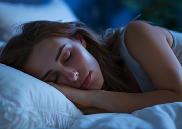 Close-up of woman sleeping peacefully